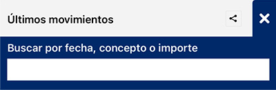 Busca el movimiento por fecha, concepto o importe