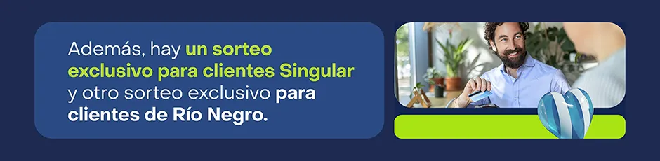 Además, hay un sorteo exclusivo para clientes Singular y otro sorteo exclusivo para clientes de Río Negro.